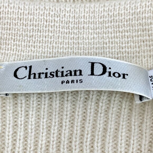 Christian Dior Beige Cashmere Sleeveless Knit Top With Bee Embroidery Size XXS - Picture 5 of 6
